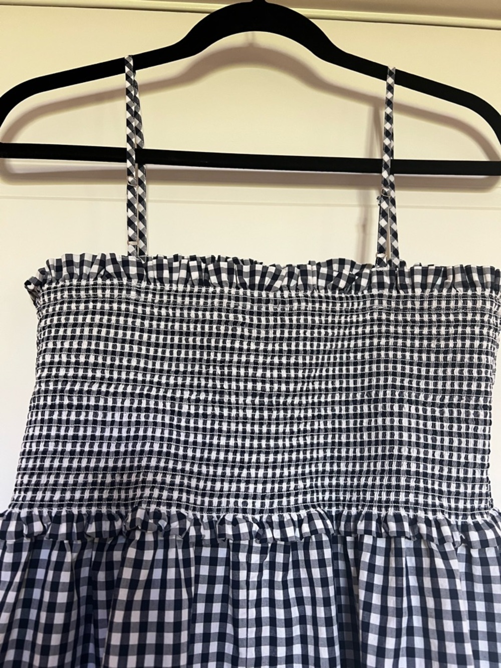 J. CREW LIKE NEW Smocked Poplin Gingham Midi Dress SZ M - Picture 5 of 9